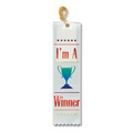 2"x8" Stock Recognition Ribbons (I'M A WINNER) Carded